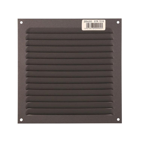 Renson 1062428 - opb.schoepenrooster plat alu 436 (200x200) structuur 7016 | 10 stuks