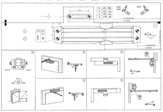 Yale 1019236 - hydraulische deurpomp multiforce 2-3-4 | 1 stuks
