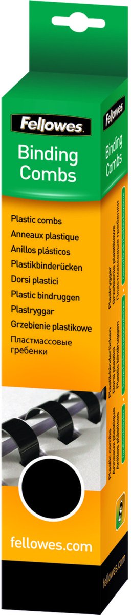 Fellowes plastic bindruggen rond 8mm - zwart (25 stuks)