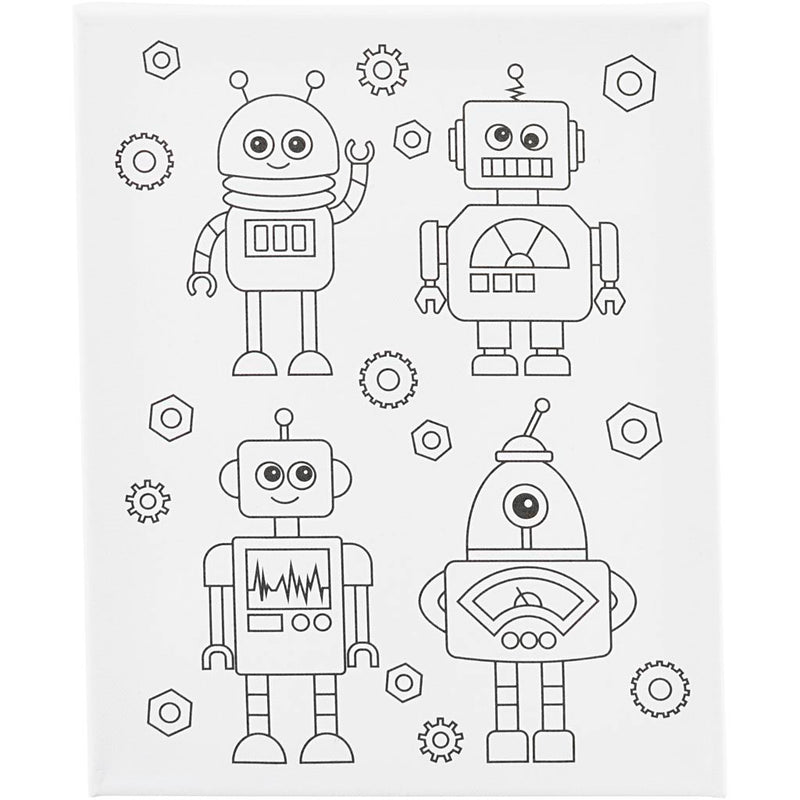 Load image into Gallery viewer, Creativ company schildercanvas met print robots - 24x30cm
