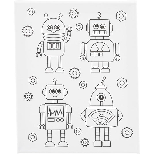 Creativ company schildercanvas met print robots - 24x30cm
