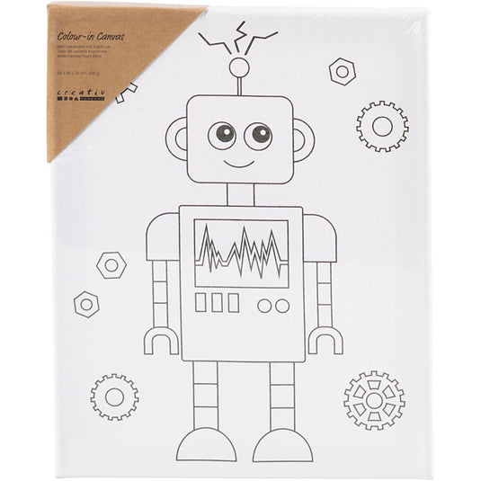 Creativ company schildercanvas met print robot - 24x30cm