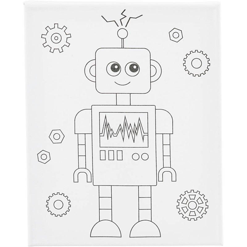 Load image into Gallery viewer, Creativ company schildercanvas met print robot - 24x30cm

