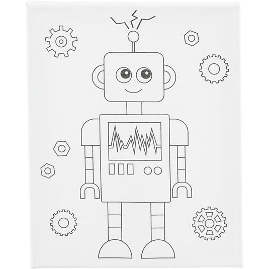 Creativ company schildercanvas met print robot - 24x30cm
