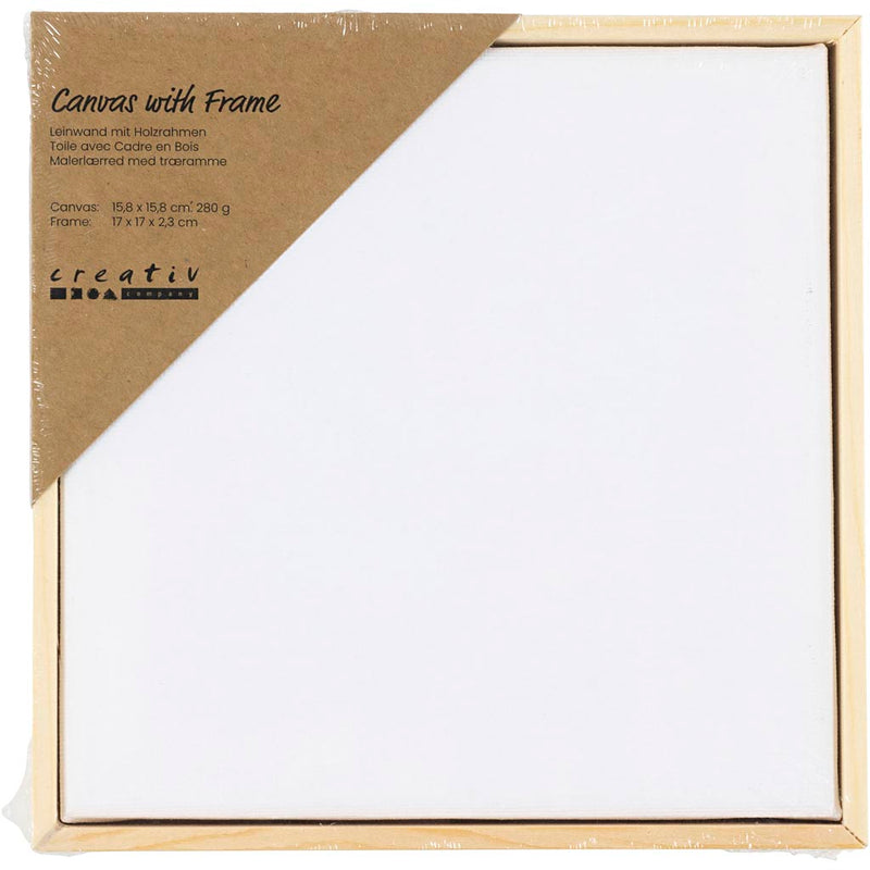 Load image into Gallery viewer, Creativ company https: www.cchobby.nl gespannen-canvas-met-lijst-afm-15-8x15-8-cm-280-gr-wit-1-stuk
