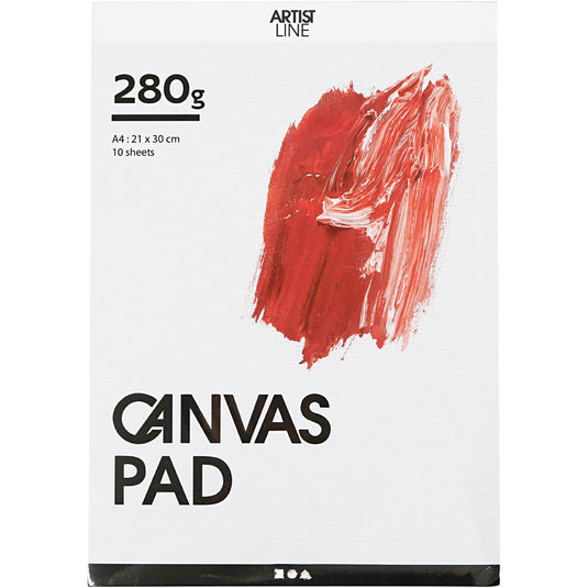 Creativ company canvas blok wit a4 280gr, 10 vellen