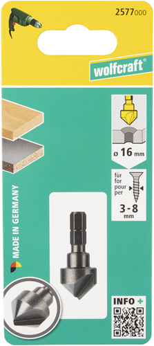 Load image into Gallery viewer, Wolfcraft verzinkboor | ws | 6-kant | ø16mm | 1 stuk - 2577000
