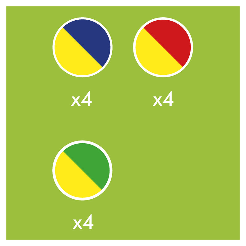 Load image into Gallery viewer, Hubelino knikkers twee kleuren, 12st.
