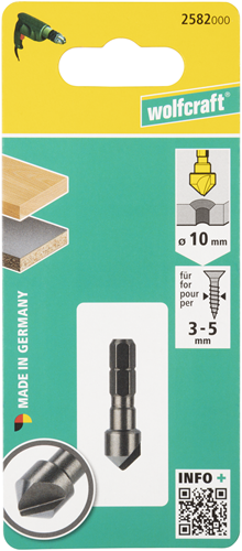 Wolfcraft - conische verzinkboor ø 10 mm - zeskantschacht - hex - 2582000