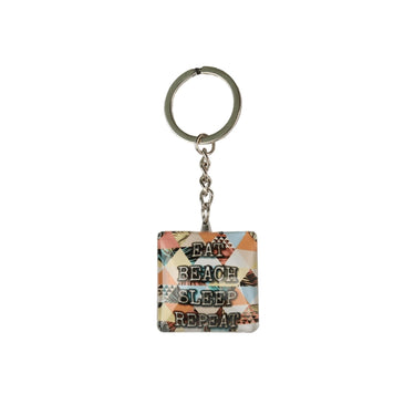 Gerkimex sleutelhanger glas met tekst 3,5x3,5x2cm