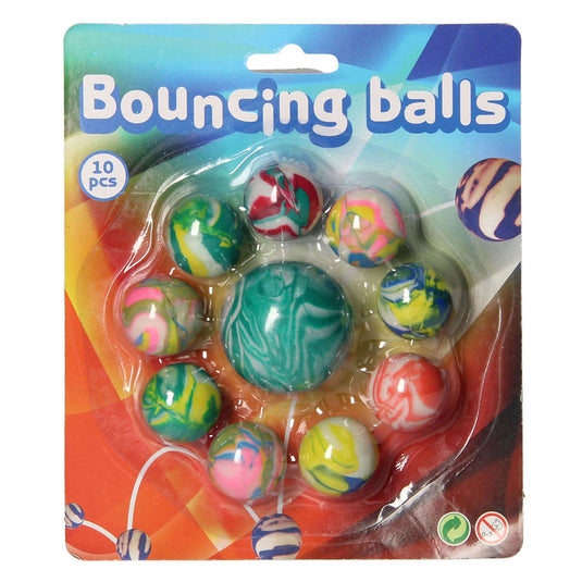 Johntoy john toy stuiterballen 10 stuks op kaart