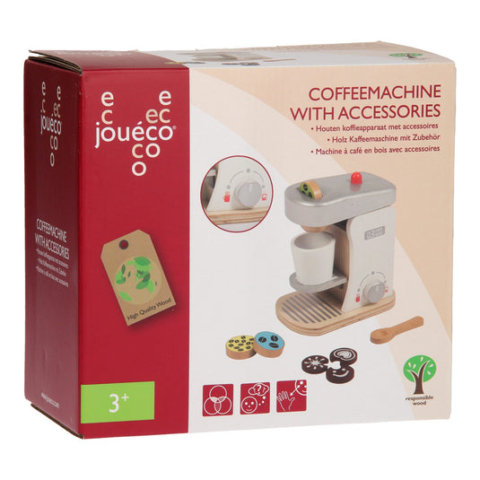 Joueco jouéco houten koffiezetapparaat met accessoires