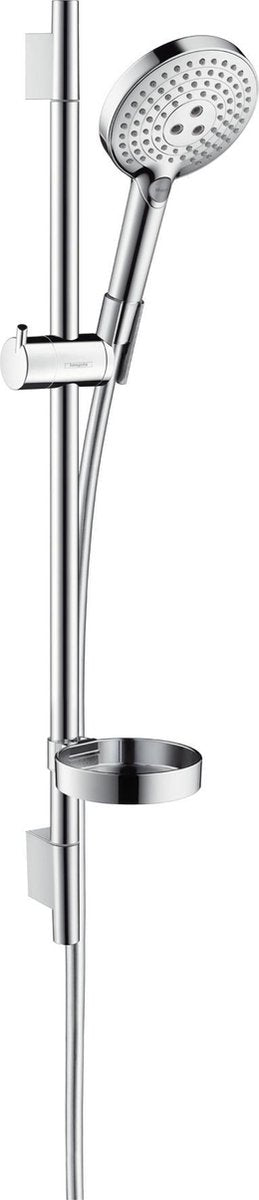 Hansgrohe raindance select s doucheset 120 3jet met unica's puro glijstang 90 cm en zeepschaal chroom