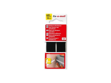 Fix-o-moll zelfklevend klittenband 60cmx20mm zwart