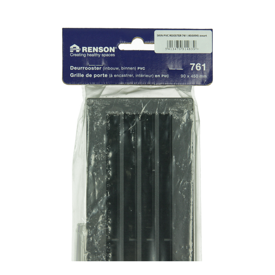 Renson 1069741 - deurrooster pvc 761 450x90 zwart | 2 stuks