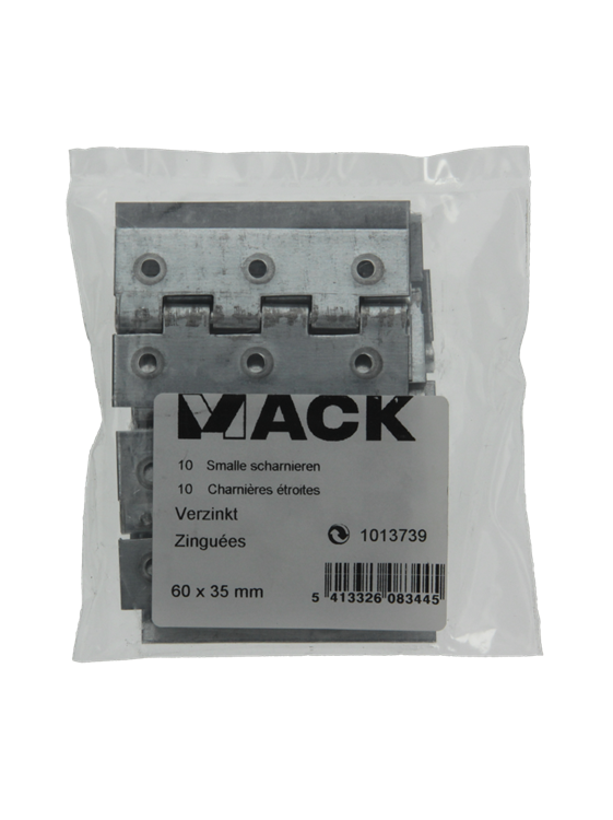 Afbeelding laden in galerijviewer, Mack 1013739 - 10 smalle scharnieren verzinkth 60 x b 35 mm | 5 stuks
