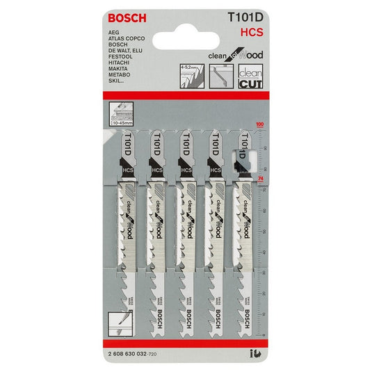 Bosch accessoires decoupeerzaagblad t 101 d clean for wood 5st - 2608630032