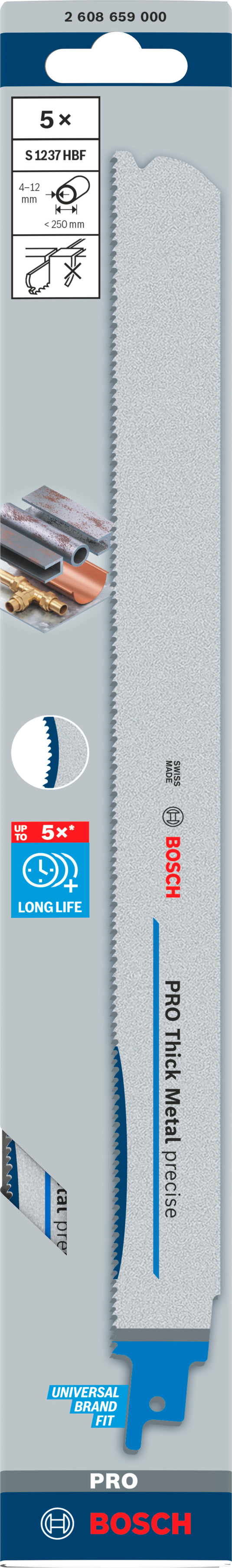 Bosch accessoires pro thick metal precise s1237hbf zaagblad | 1 |1 x 25 x 300 mm | 5-delig - 2608659000