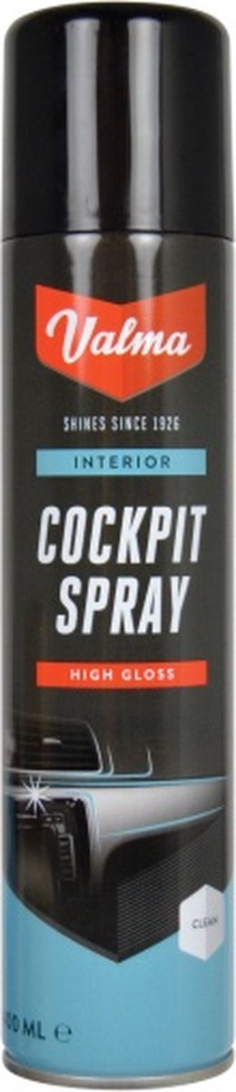 Valma cockpitspray hoogglans - reiniging voor auto interieur – stofafstotend - geschikt voor kunststof en leer - 400ml