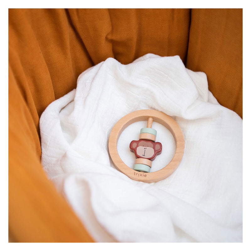 Load image into Gallery viewer, Trixie Houten Rammelaar Rond Mr. Monkey
