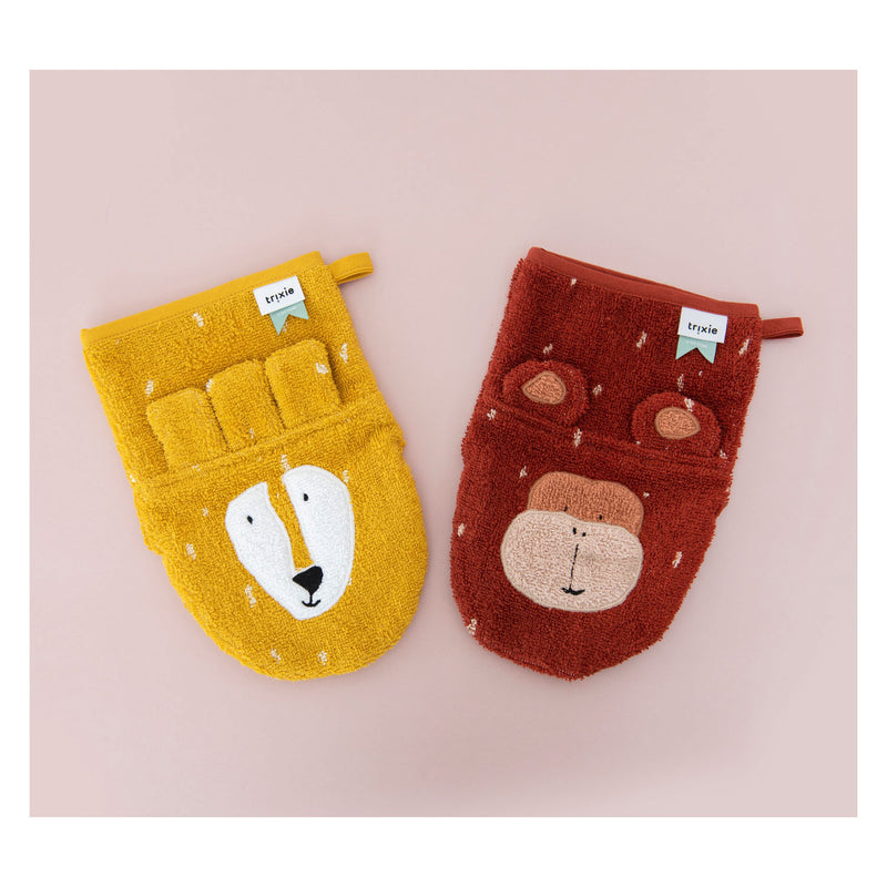 Load image into Gallery viewer, Trixie Washandjes Mr. Lion en Mr. Monkey, 2st.
