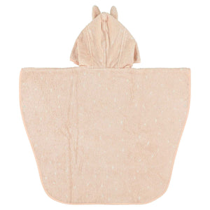 Trixie poncho - mrs. rabbit - 100% biologisch katoen - badcape kind met capuchon - met leuke details - roze - konijn