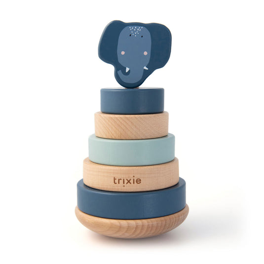 Trixie houten stapelspeelgoed - mrs. elephant, 7dlg.