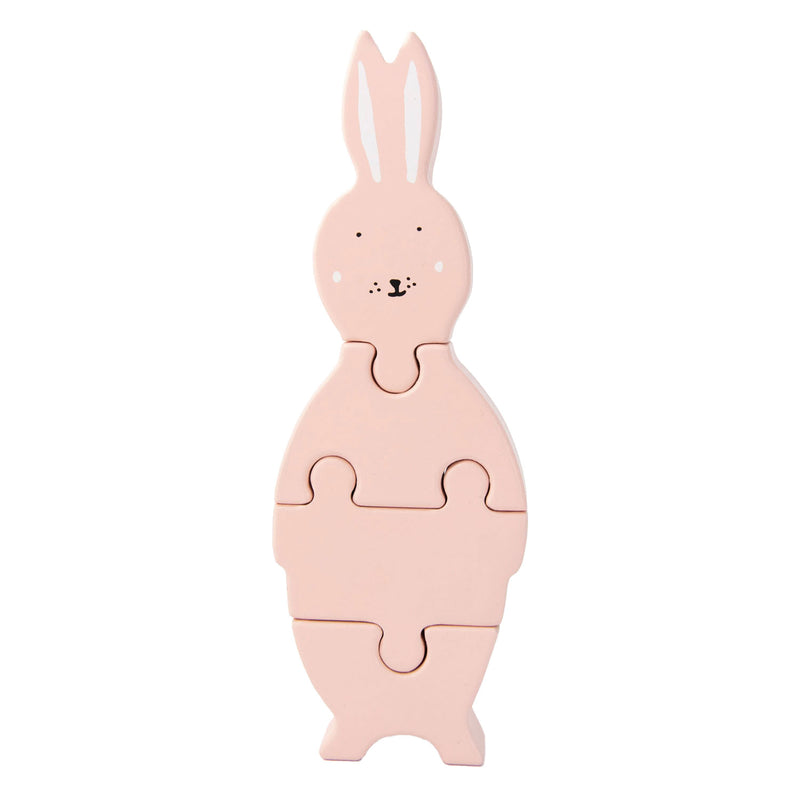 Load image into Gallery viewer, Trixie Houten Dierenvormenpuzzel Mrs. Rabbit, 4st.
