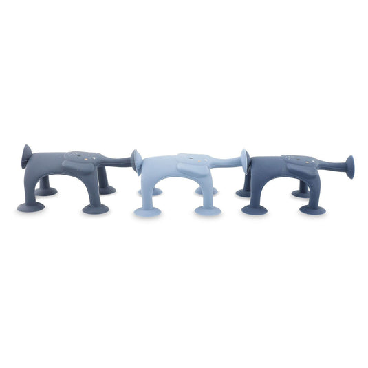 Trixie dierenspel met zuignappen – mrs. elephant – 3-delige badpretset van siliconen - blauw
