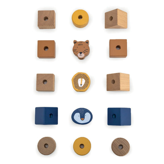 Trixie stapeltoren - houten speelgoed - stapelstenen voor kinderen - puzzel stapelblokken - vanaf 1 jaar - stimuleert ontwikkeling