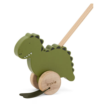 Trixie houten duwstok - mr. dino - kinder speelgoed - vanaf 1,5 jaar - voor jongens en meisjes - fsc