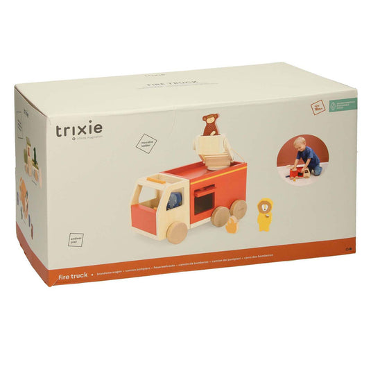 Trixie houten dieren brandweerwagen