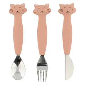 Trixie siliconen eetset - mrs. cat, 3st.