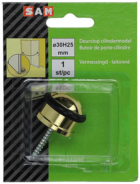Mack 1047656 - deurstop cilindermodel vermessingd ø 30h25 mm 1 st pc | 6 stuks