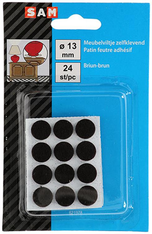 Load image into Gallery viewer, Mack 1047664 - meubelviltje zelfklevend bruin ø 13 mm 24 st pcs | 12 stuks
