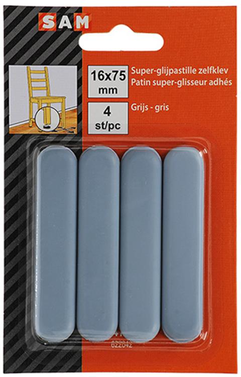 Mack 1047718 - super glijpastille zelfklevendgrijs 16 x 75 mm 4 st pcs | 12 stuks
