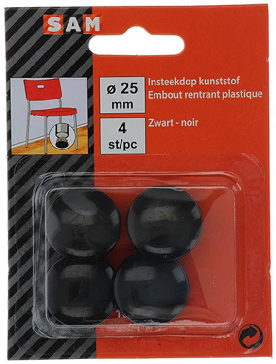 Load image into Gallery viewer, Mack 1047759 - insteekdop kunstsstof zwart ø 25 mm 4 st pcs | 6 stuks
