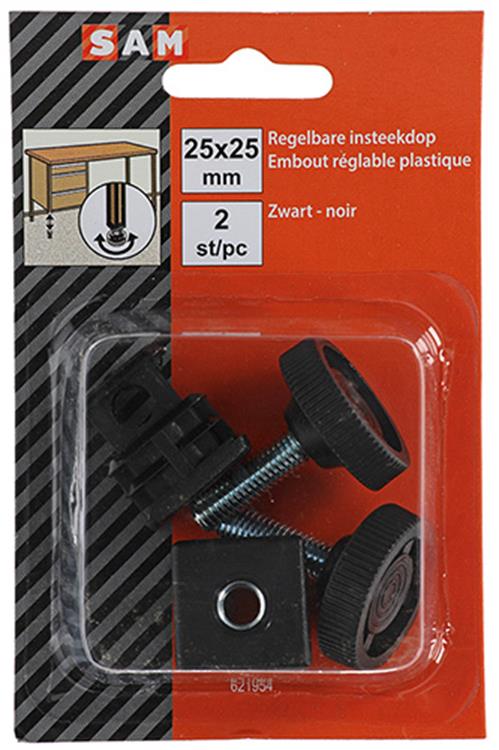 Load image into Gallery viewer, Mack 1047774 - regelbare insteekdop zwart 25 x 25 mm 2 st pcs | 6 stuks
