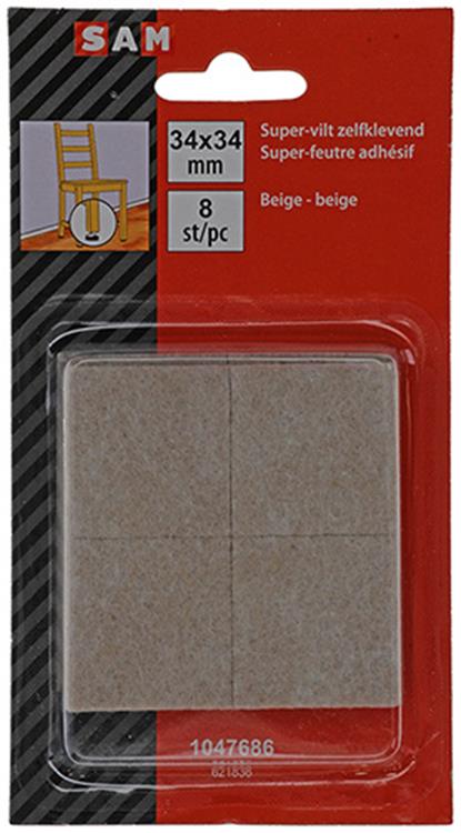Mack 1047686 - super-vilt zelfklevend beige 34 x 34 mm 8 st pcs | 12 stuks