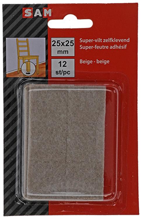 Load image into Gallery viewer, Mack 1047688 - super-vilt zelfklevend beige 25 x 25 mm 12 st pcs | 12 stuks
