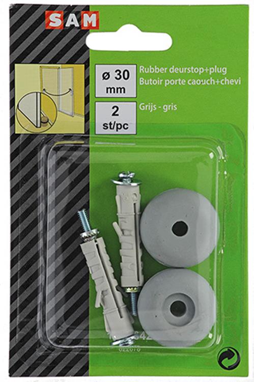 Mack 1047642 - deurstop rubber + plug grijs ø 30 mm 2 st pcs | 6 stuks