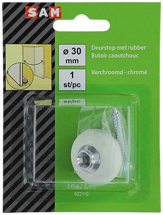 Load image into Gallery viewer, Mack 1047646 - deurstop met rubber verchroomd ø 30 mm 1 st pc | 6 stuks
