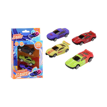 Johntoy kleur veranderende die-cast raceauto, 3st.