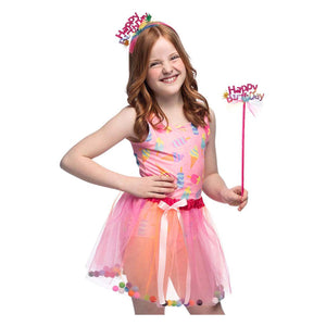 Boland verkleedset fee roze happy birthday