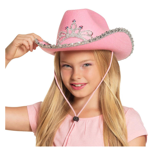 Boland kinderhoed glimmer roze