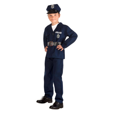 Boland kinderkostuum politieagent, 7-9 jaar