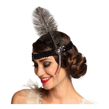 Boland hoofdband flapper zwart