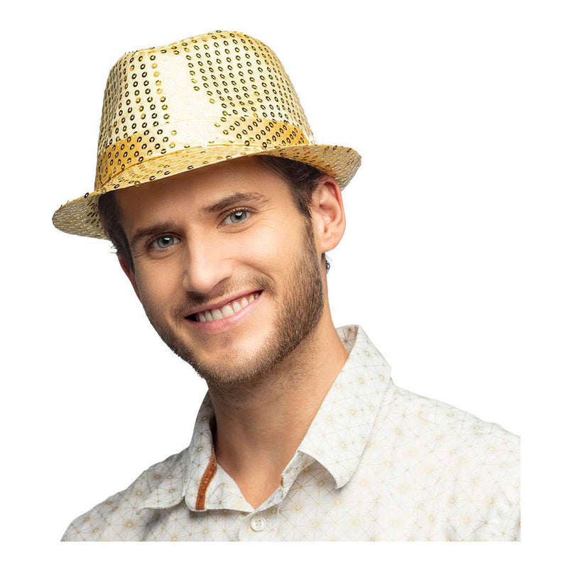 Load image into Gallery viewer, Boland hoed popster pailetten goud
