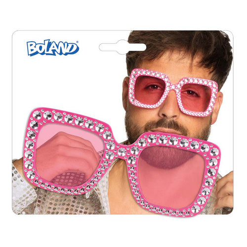 Boland partybril bling bling felroze