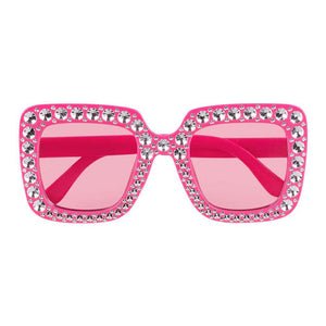 Boland partybril bling bling felroze